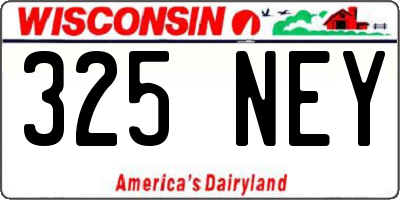 WI license plate 325NEY