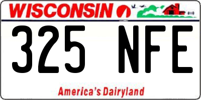 WI license plate 325NFE