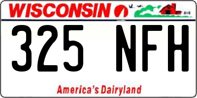 WI license plate 325NFH