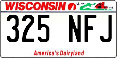 WI license plate 325NFJ
