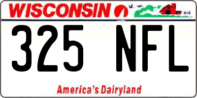 WI license plate 325NFL
