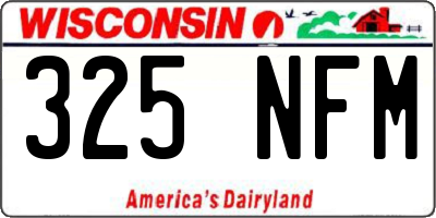 WI license plate 325NFM