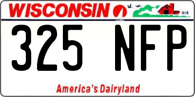 WI license plate 325NFP