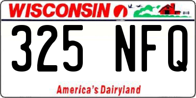 WI license plate 325NFQ