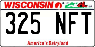 WI license plate 325NFT