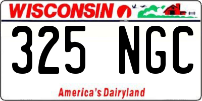 WI license plate 325NGC