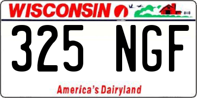 WI license plate 325NGF