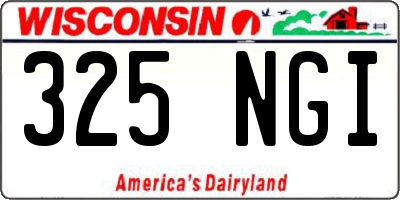 WI license plate 325NGI