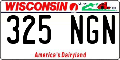 WI license plate 325NGN