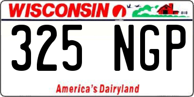 WI license plate 325NGP