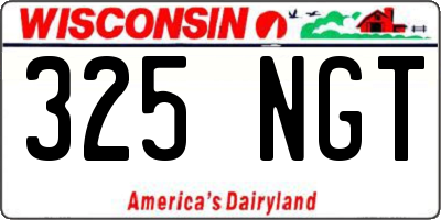 WI license plate 325NGT