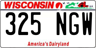 WI license plate 325NGW