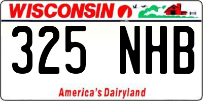 WI license plate 325NHB