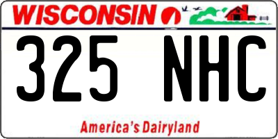 WI license plate 325NHC
