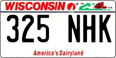 WI license plate 325NHK