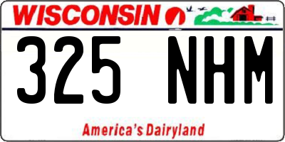 WI license plate 325NHM