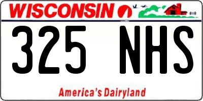 WI license plate 325NHS