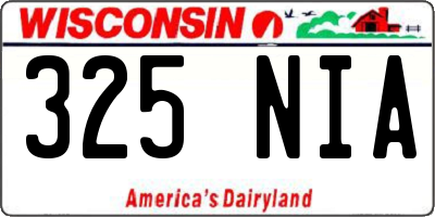 WI license plate 325NIA
