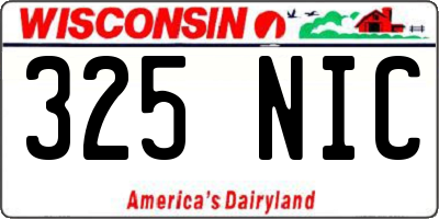 WI license plate 325NIC