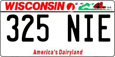 WI license plate 325NIE