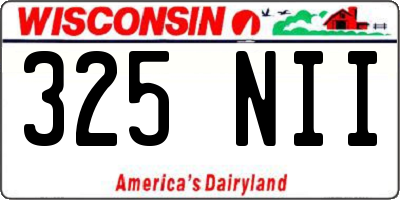 WI license plate 325NII