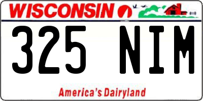 WI license plate 325NIM