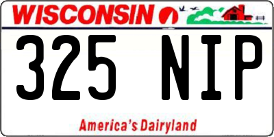 WI license plate 325NIP