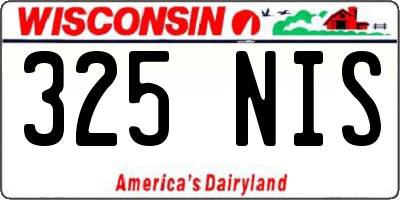 WI license plate 325NIS