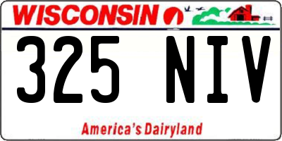 WI license plate 325NIV