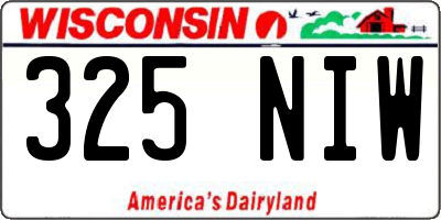 WI license plate 325NIW