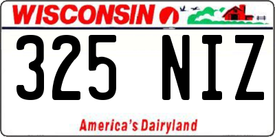 WI license plate 325NIZ