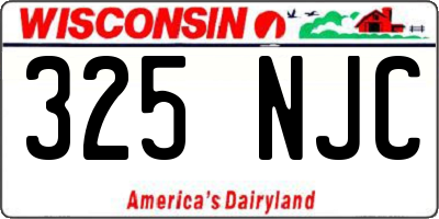 WI license plate 325NJC
