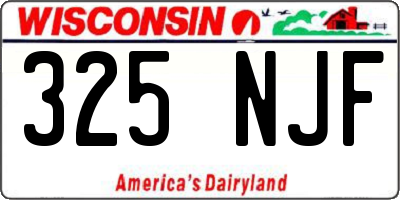 WI license plate 325NJF