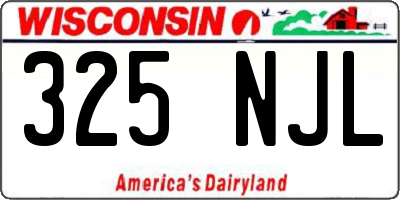 WI license plate 325NJL