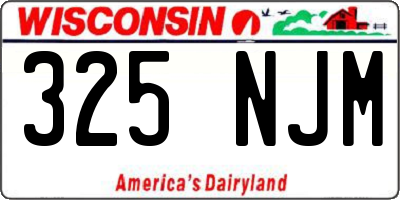 WI license plate 325NJM