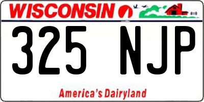 WI license plate 325NJP