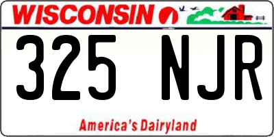 WI license plate 325NJR