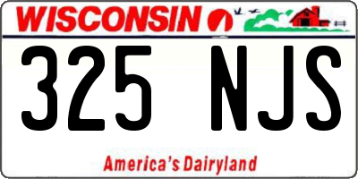 WI license plate 325NJS