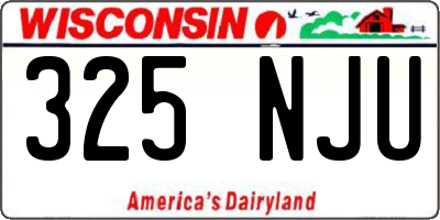 WI license plate 325NJU