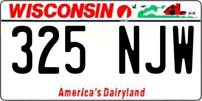 WI license plate 325NJW