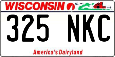 WI license plate 325NKC