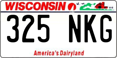 WI license plate 325NKG