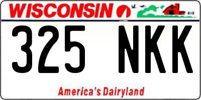 WI license plate 325NKK