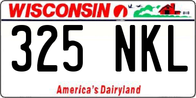 WI license plate 325NKL