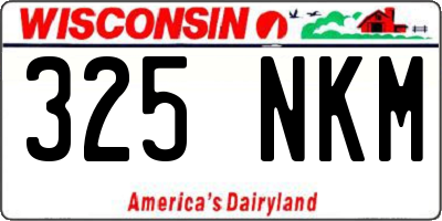 WI license plate 325NKM