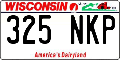 WI license plate 325NKP