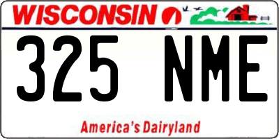 WI license plate 325NME