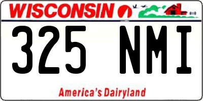 WI license plate 325NMI