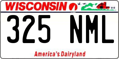 WI license plate 325NML