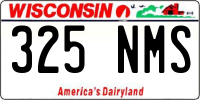 WI license plate 325NMS